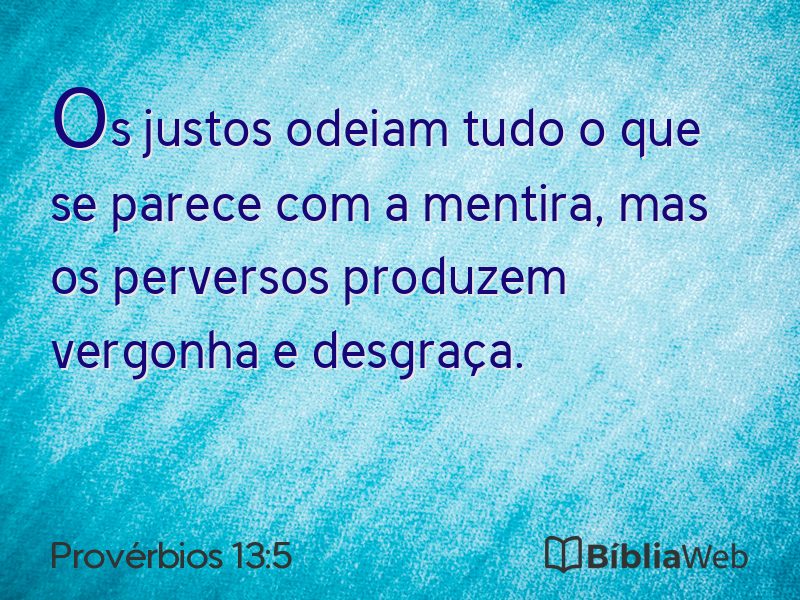 Provérbios 13:5 em imagem para compartilhar