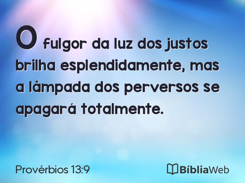 Provérbios 13:9 em imagem para compartilhar