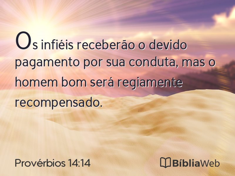 Provérbios 14:14 em imagem para compartilhar