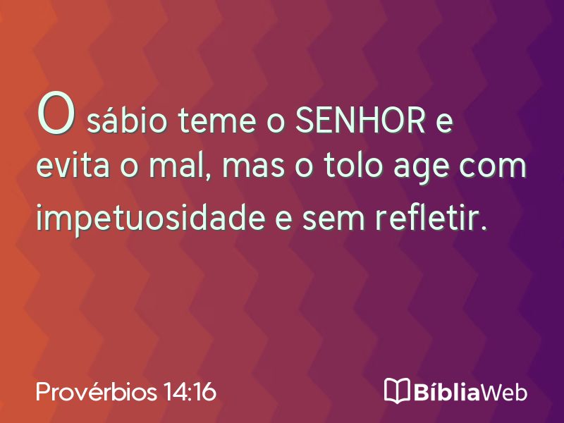 Provérbios 14:16 em imagem para compartilhar