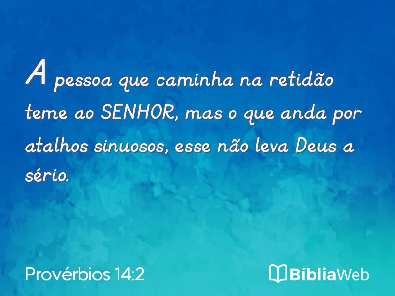 Provérbios 14:2 em imagem para compartilhar