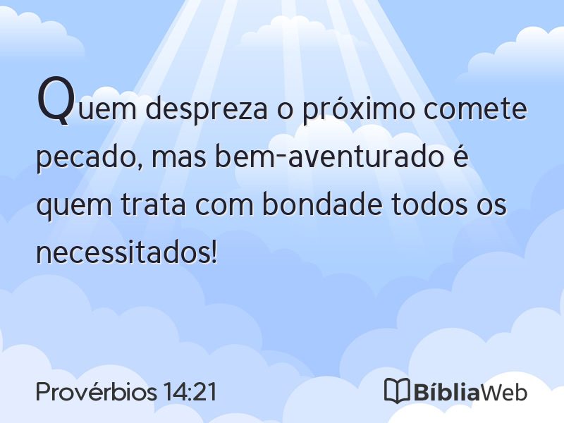 Provérbios 14:21 em imagem para compartilhar