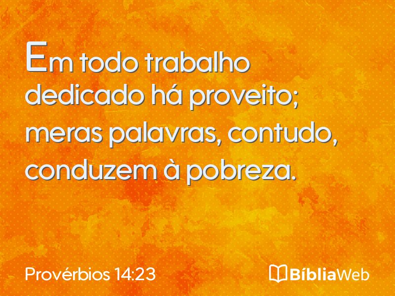 Provérbios 14:23 em imagem para compartilhar