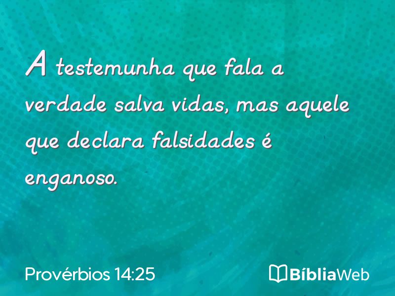 Provérbios 14:25 em imagem para compartilhar