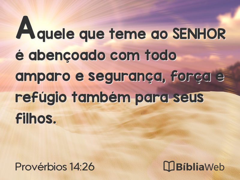 Provérbios 14:26 em imagem para compartilhar