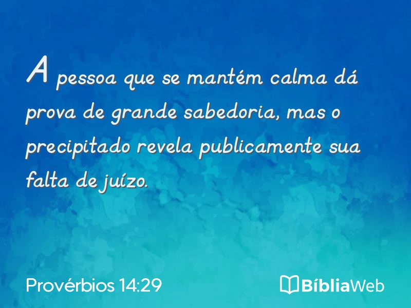 Provérbios 14:29 em imagem para compartilhar