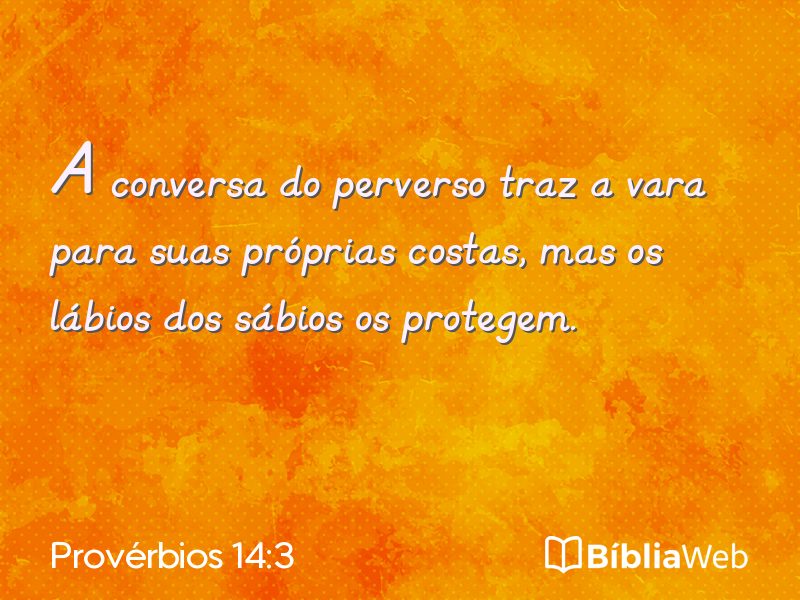Provérbios 14:3 em imagem para compartilhar