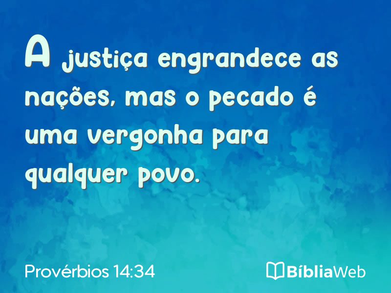 Provérbios 14:34 em imagem para compartilhar
