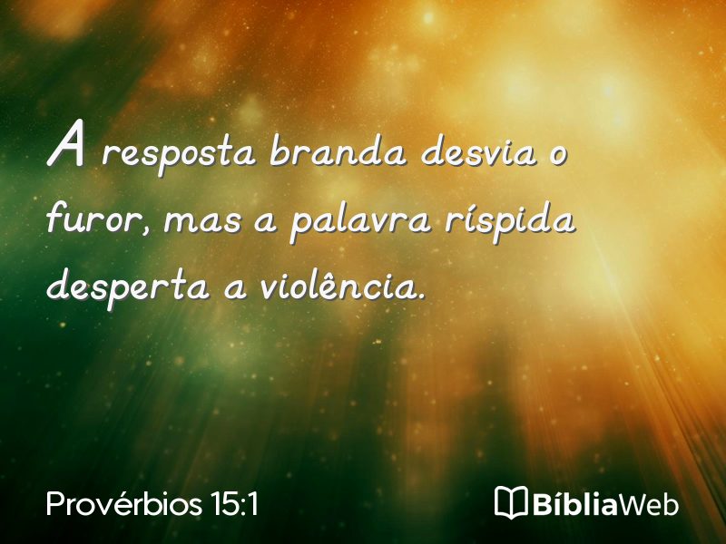 Provérbios 15:1 em imagem para compartilhar