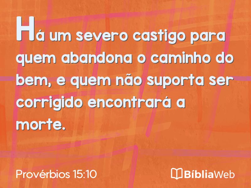 Provérbios 15:10 em imagem para compartilhar