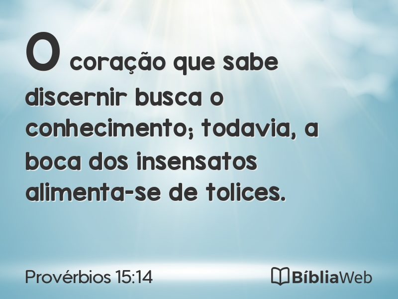 Provérbios 15:14 em imagem para compartilhar