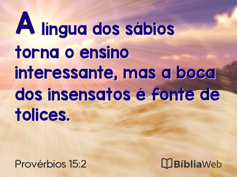 Provérbios 15:2 em imagem para compartilhar