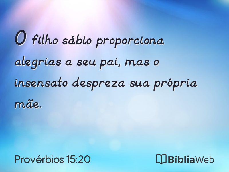 Provérbios 15:20 em imagem para compartilhar
