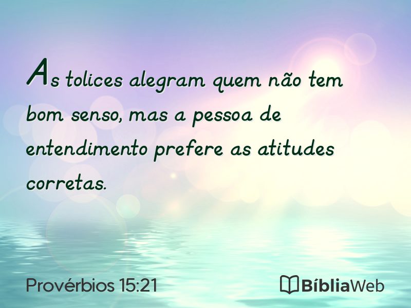 Provérbios 15:21 em imagem para compartilhar