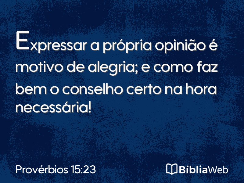 Provérbios 15:23 em imagem para compartilhar