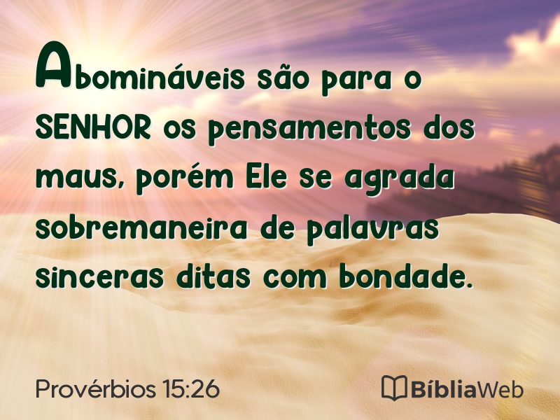 Provérbios 15:26 em imagem para compartilhar