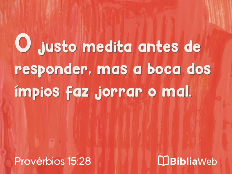 Provérbios 15:28 em imagem para compartilhar