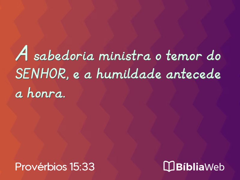 Provérbios 15:33 em imagem para compartilhar