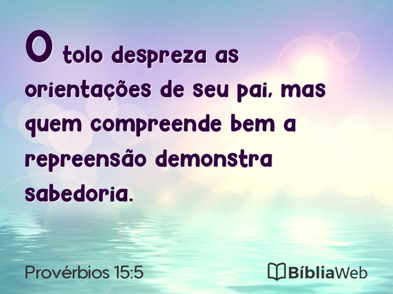 Provérbios 15:5 em imagem para compartilhar