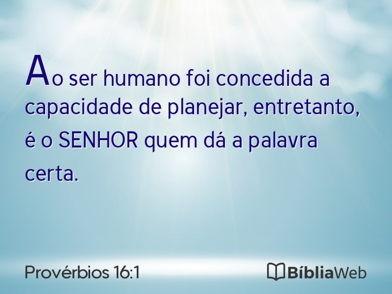 Provérbios 16:1 em imagem para compartilhar