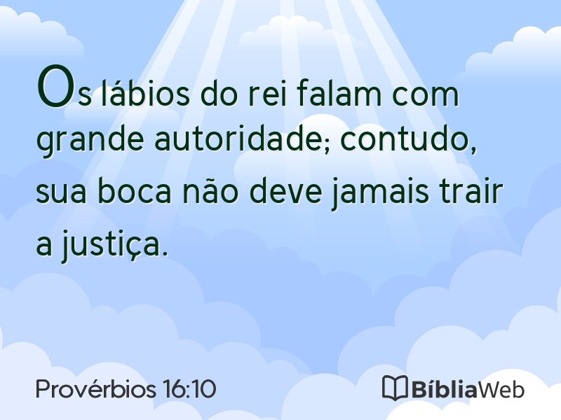 Provérbios 16:10 em imagem para compartilhar