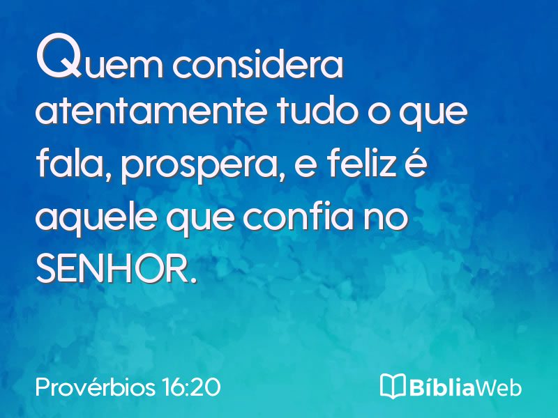 Provérbios 16:20 em imagem para compartilhar