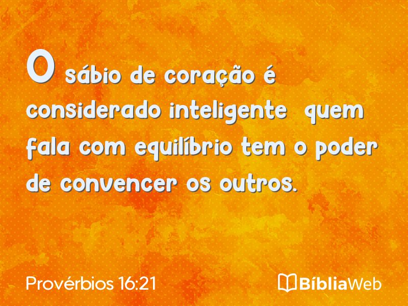 Provérbios 16:21 em imagem para compartilhar