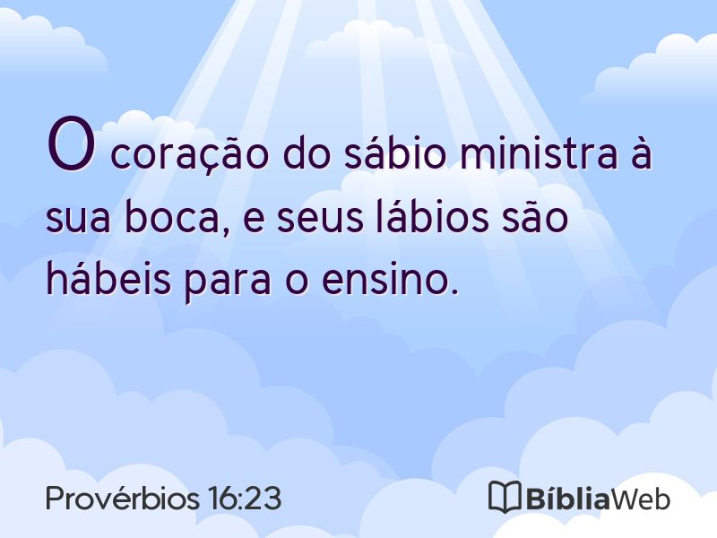 Provérbios 16:23 em imagem para compartilhar