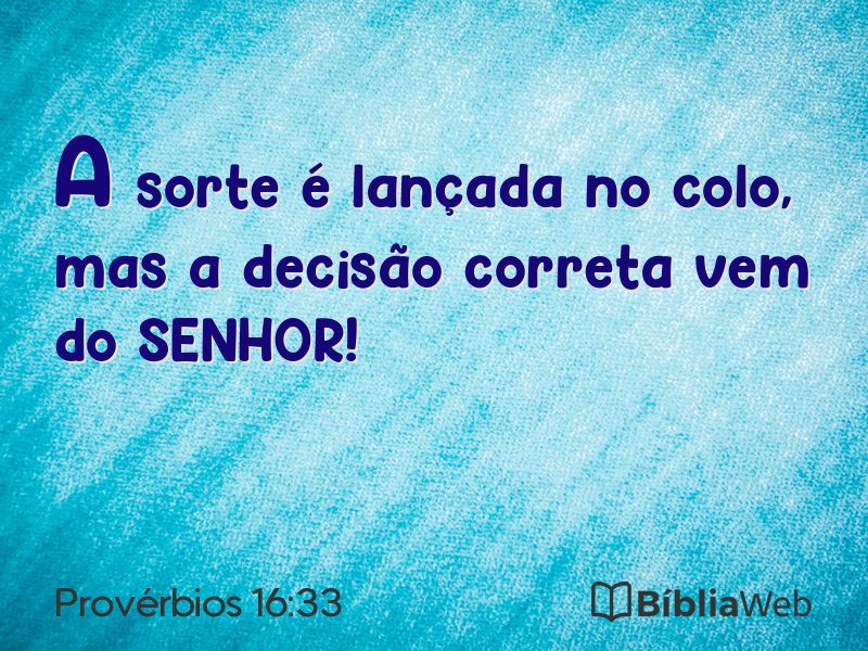 Provérbios 16:33 em imagem para compartilhar