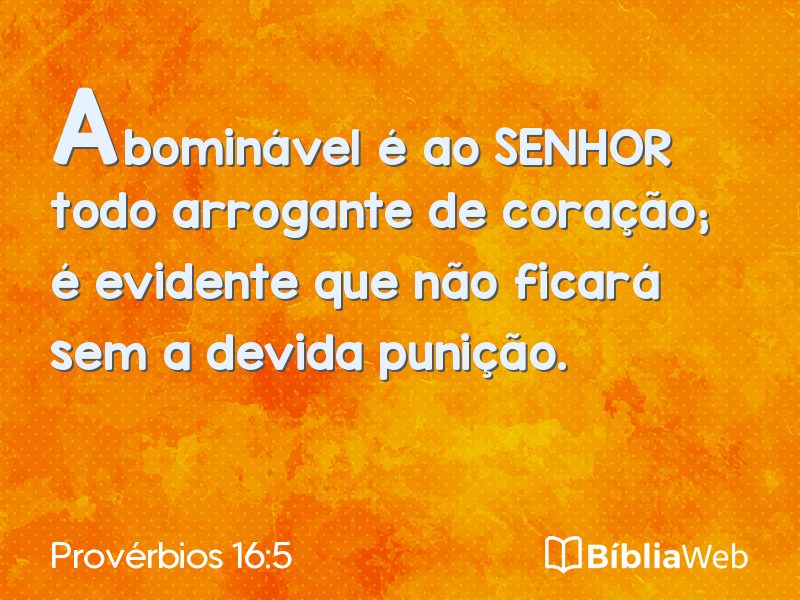 Provérbios 16:5 em imagem para compartilhar