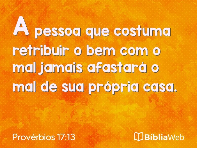 Provérbios 17:13 em imagem para compartilhar