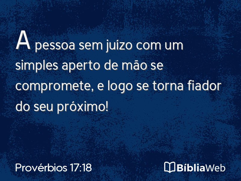 Provérbios 17:18 em imagem para compartilhar