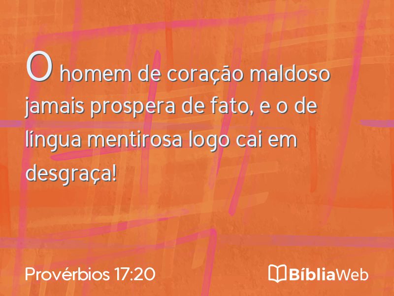Provérbios 17:20 em imagem para compartilhar