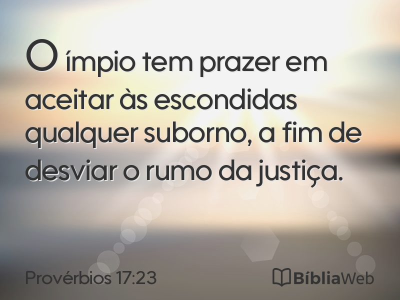 Provérbios 17:23 em imagem para compartilhar