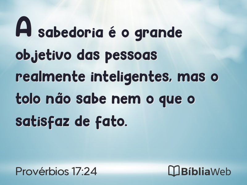 Provérbios 17:24 em imagem para compartilhar