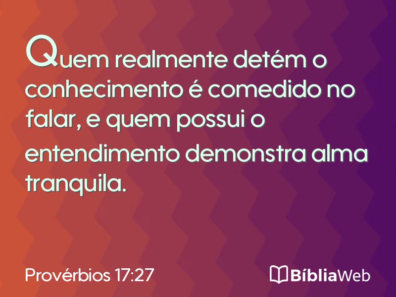 Provérbios 17:27 em imagem para compartilhar