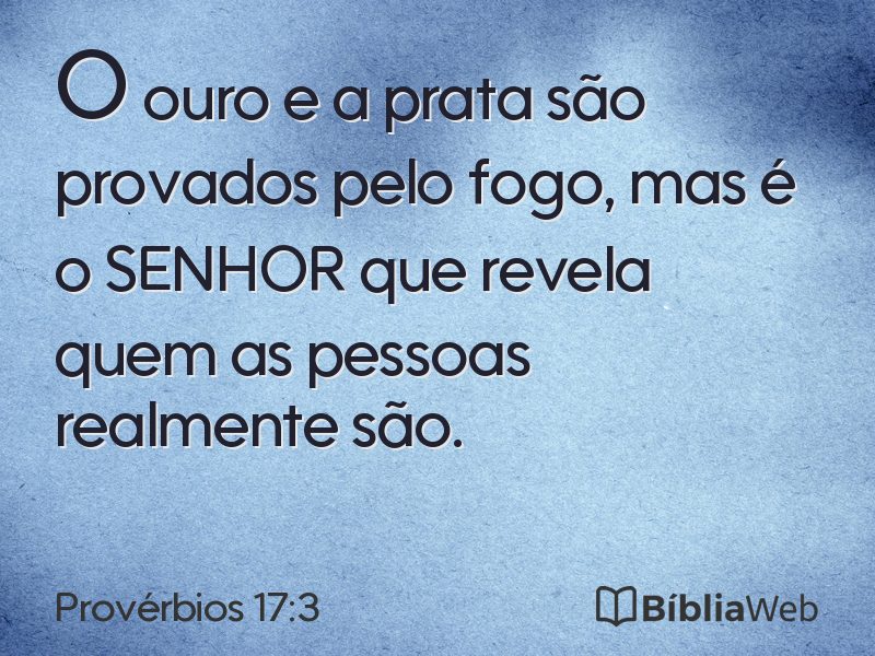 Provérbios 17:3 em imagem para compartilhar