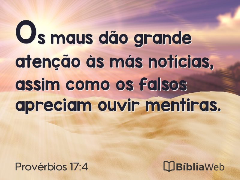 Provérbios 17:4 em imagem para compartilhar