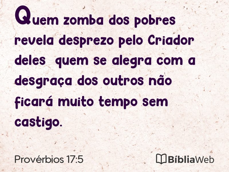 Provérbios 17:5 em imagem para compartilhar