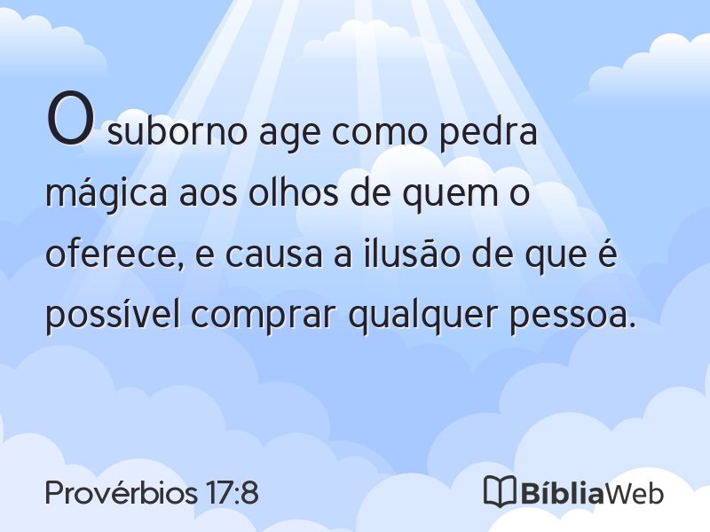 Provérbios 17:8 em imagem para compartilhar