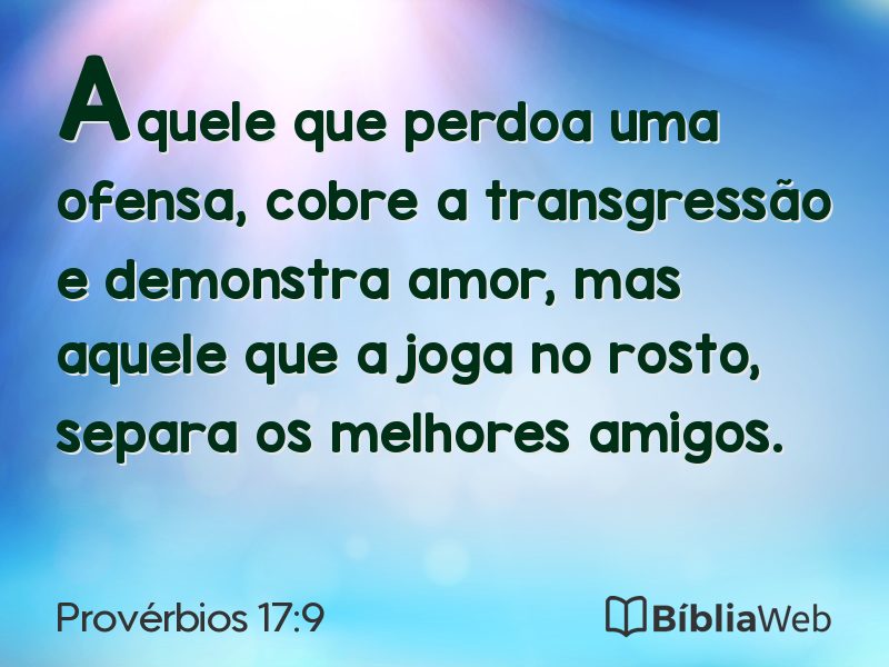 Provérbios 17:9 em imagem para compartilhar