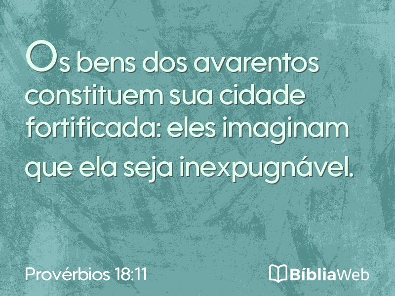 Provérbios 18:11 em imagem para compartilhar