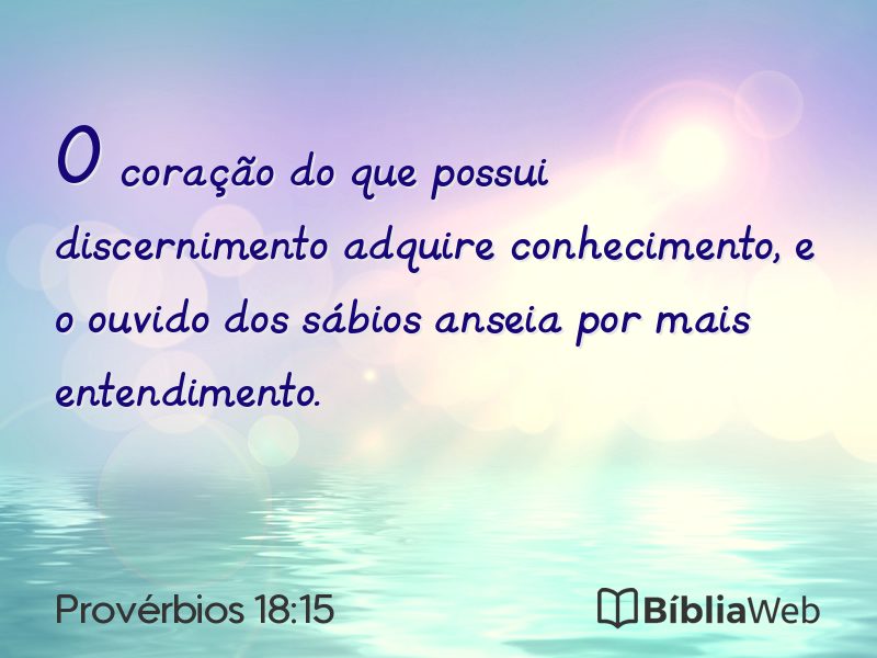Provérbios 18:15 em imagem para compartilhar