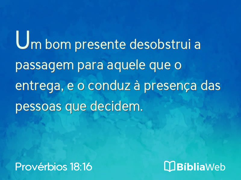 Provérbios 18:16 em imagem para compartilhar