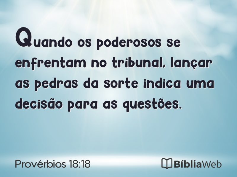 Provérbios 18:18 em imagem para compartilhar