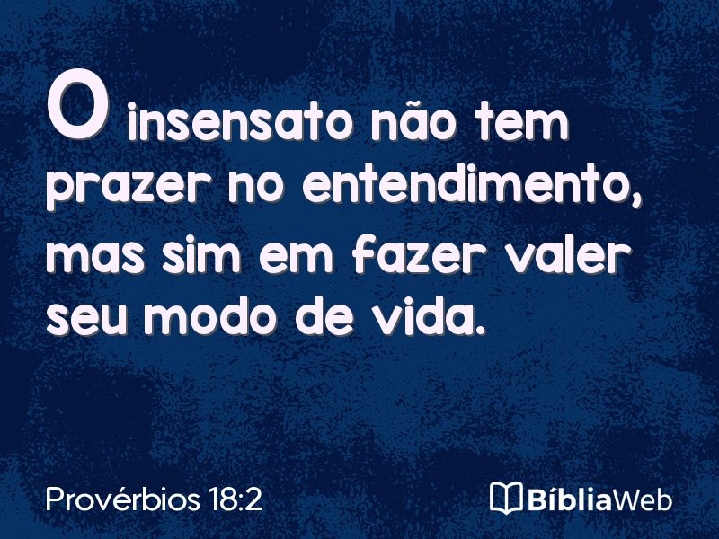 Provérbios 18:2 em imagem para compartilhar