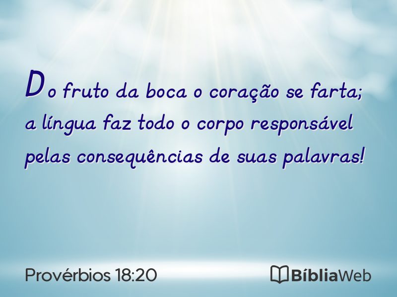Provérbios 18:20 em imagem para compartilhar