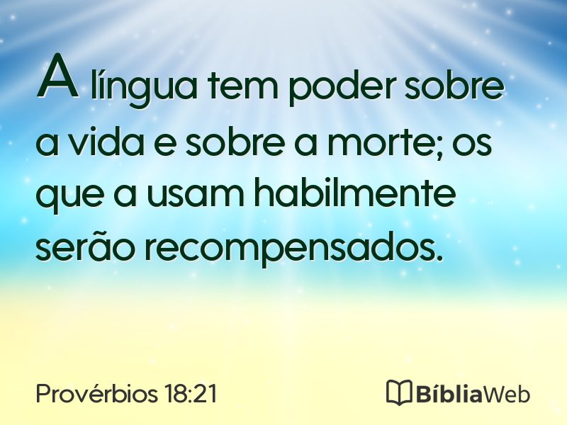 Provérbios 18:21 em imagem para compartilhar