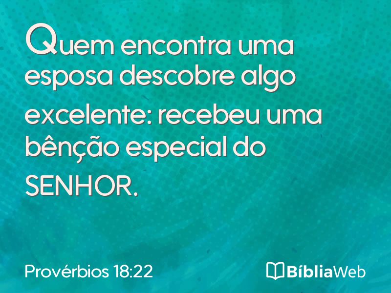 Provérbios 18:22 em imagem para compartilhar