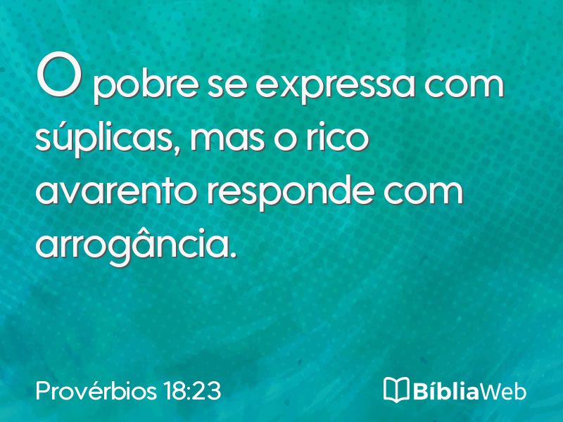 Provérbios 18:23 em imagem para compartilhar